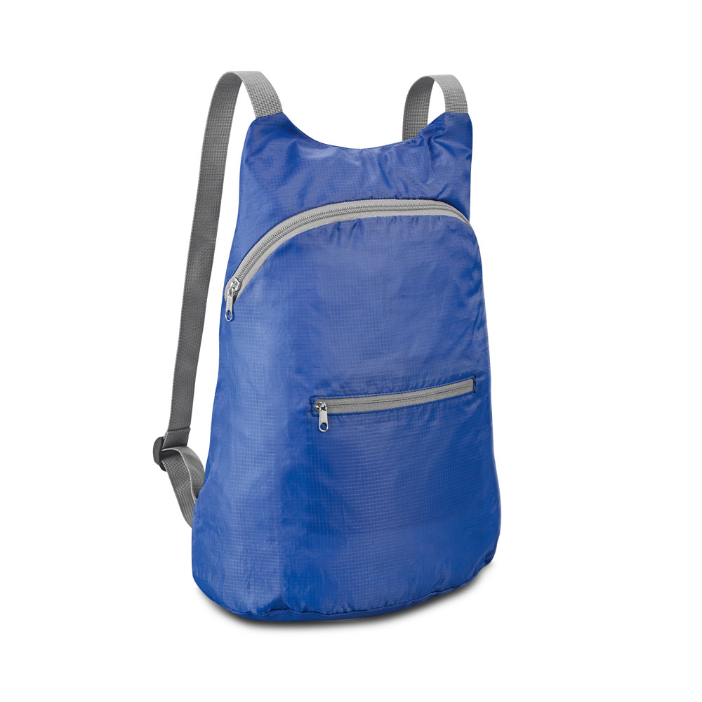 Mochila dobrável em 210D ripstop com bolso frontal