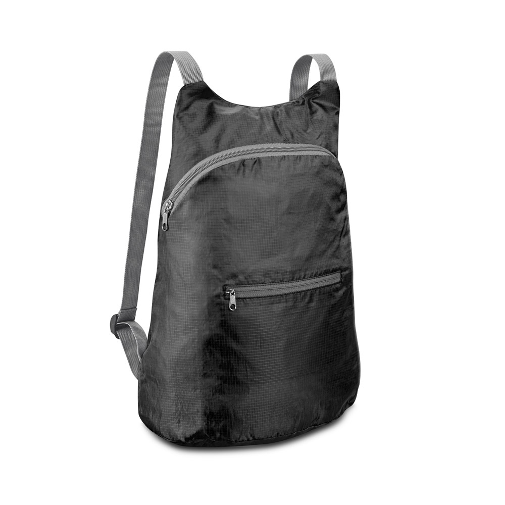 Mochila dobrável em 210D ripstop com bolso frontal