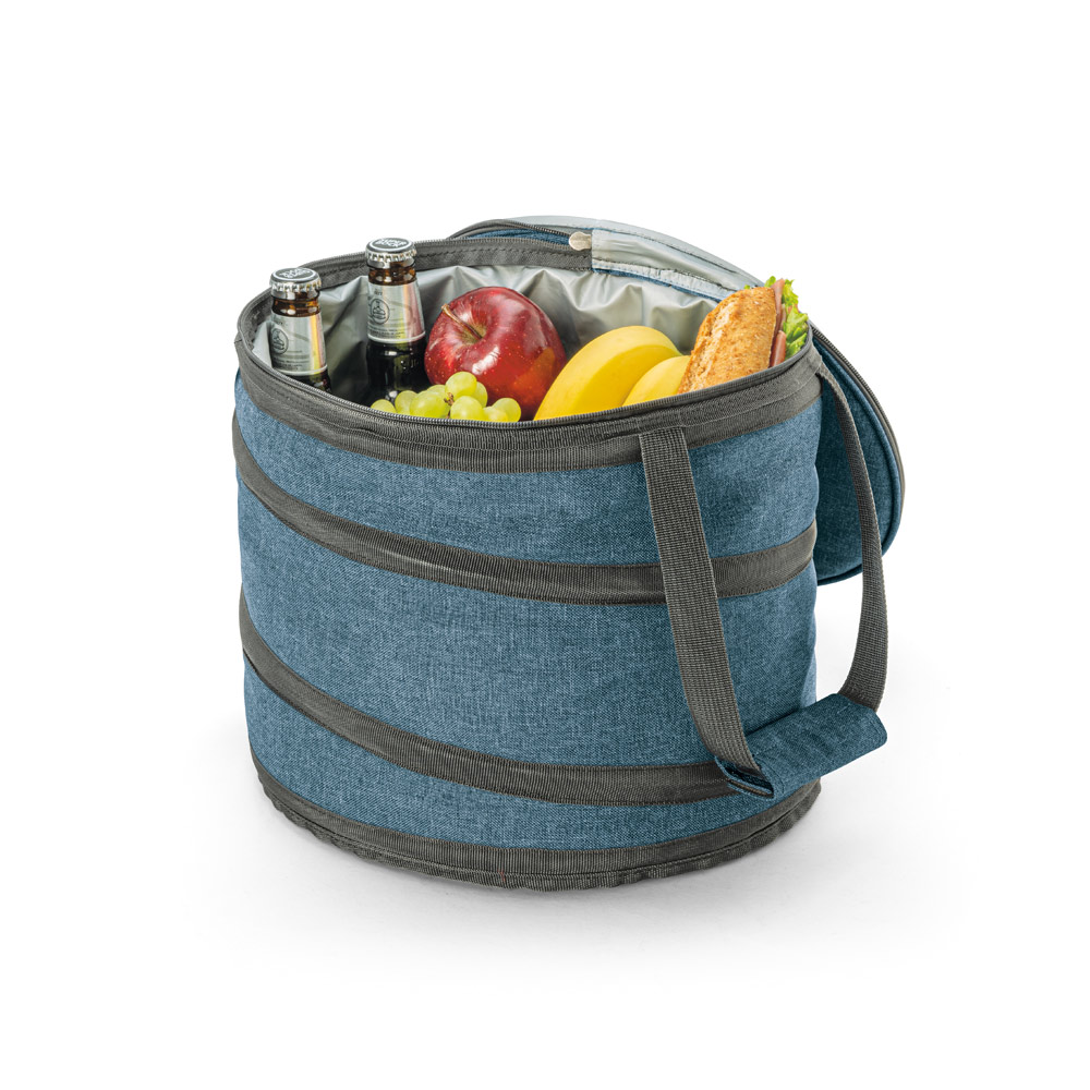 Bolsa térmica flexível em 600D com zíper duploe abridor de garrafas. Capacidade 15L. 300 x 260 mm.