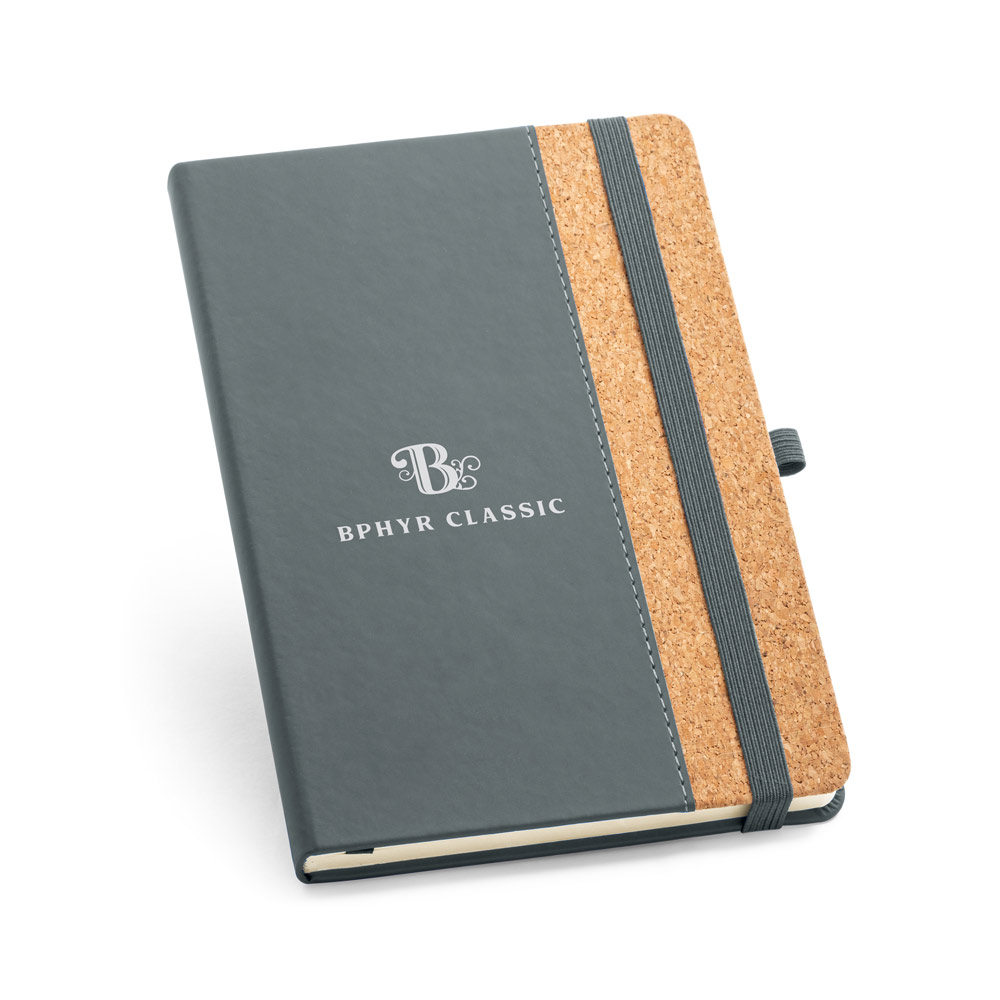 Caderno capa dura  140 x 210 mm   Cortiça e PU