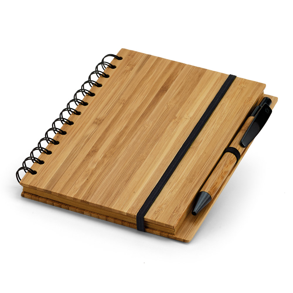 Caderno capa dura  135 x 180 mm   Bambu com Caneta