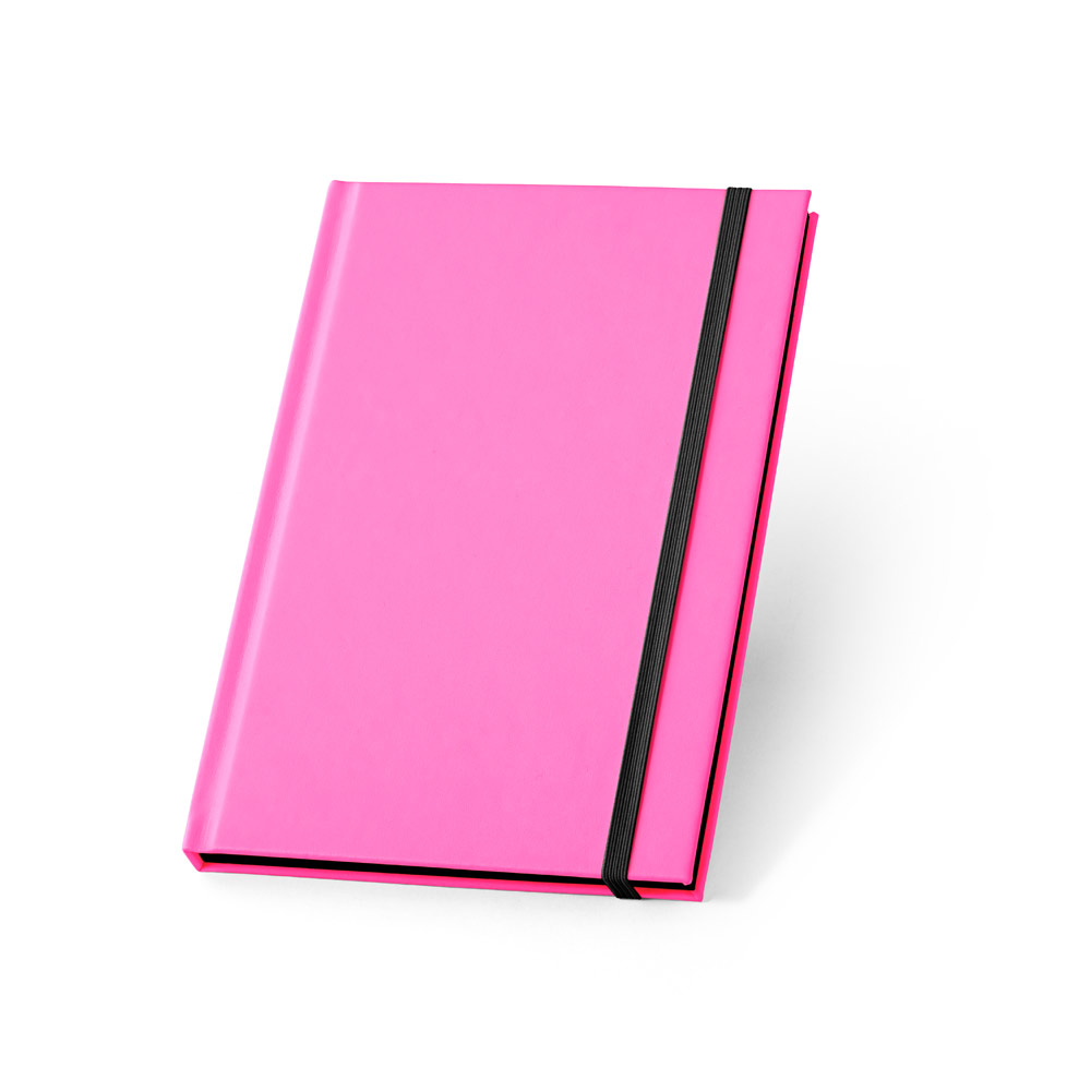 Caderno capa dura 140 x 210 mm em PU fluorescente