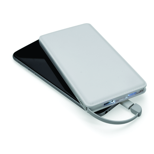 Power Bank Plástico Slim com Indicador Led