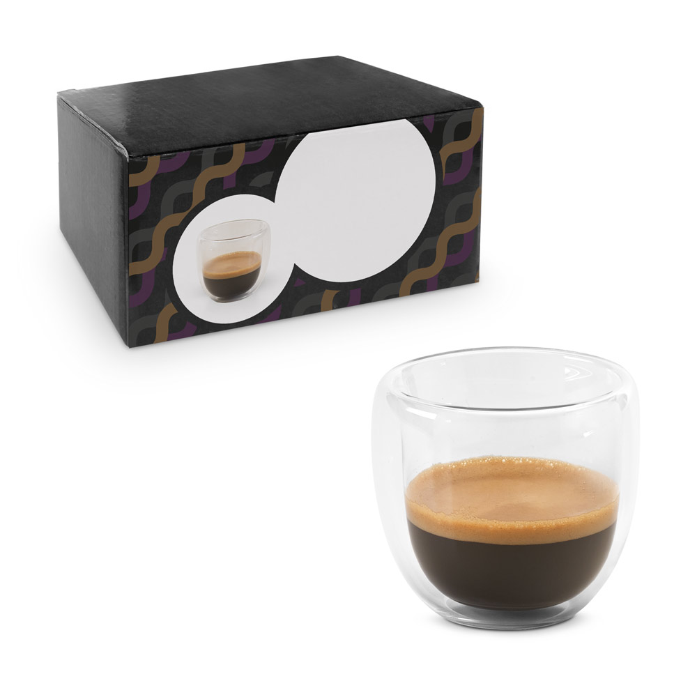 Conjunto com 2 Copos de café em vidro isotérmico.