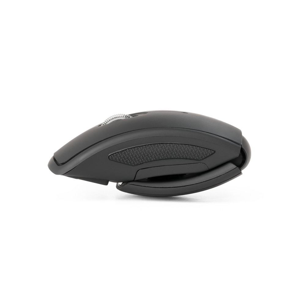 Mouse wireless dobrável 2.4G. em ABS com acabamento emborrachado