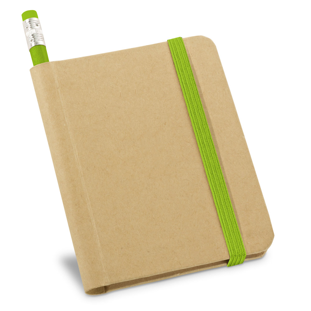 Caderno 82 cm x 10,5 cm com 70 folhas lisas de papel reciclado,  Sustentável. Ecológico.