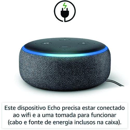 ALEXA Echo Dot (3ª Geração): Smart Speaker com Alexa - Cor Preta