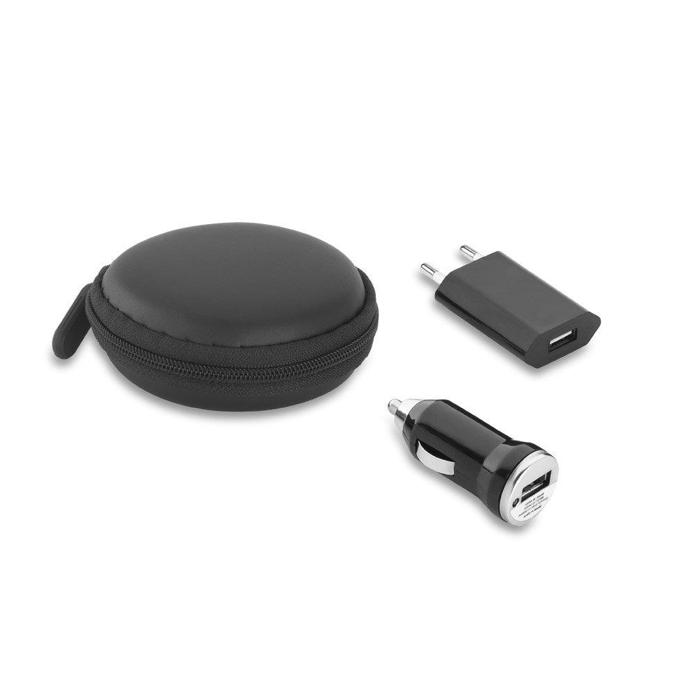 Kit de adaptadores USB para carro e parede