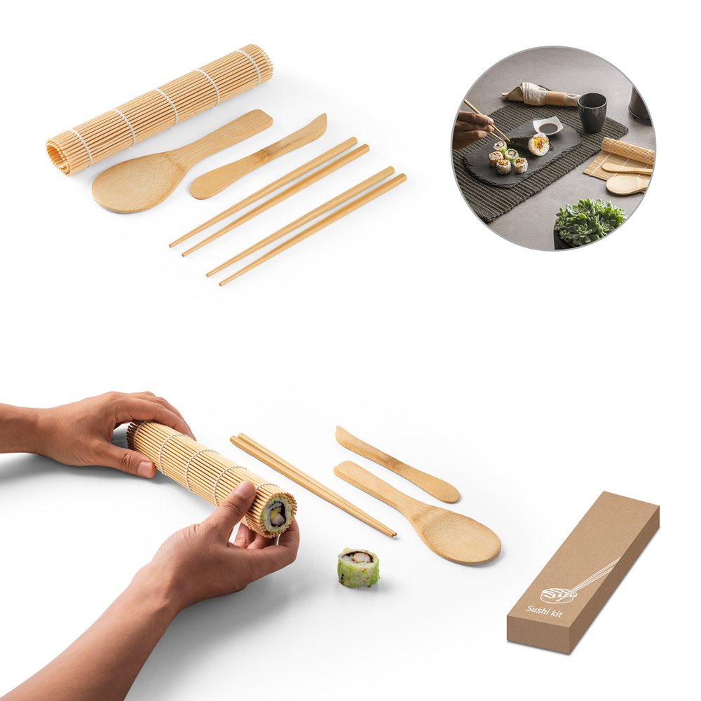 Novidade 2024!!! Kit Sushi de Bambu 245 x 100 x 33 mm. Ecológico. Sustentável