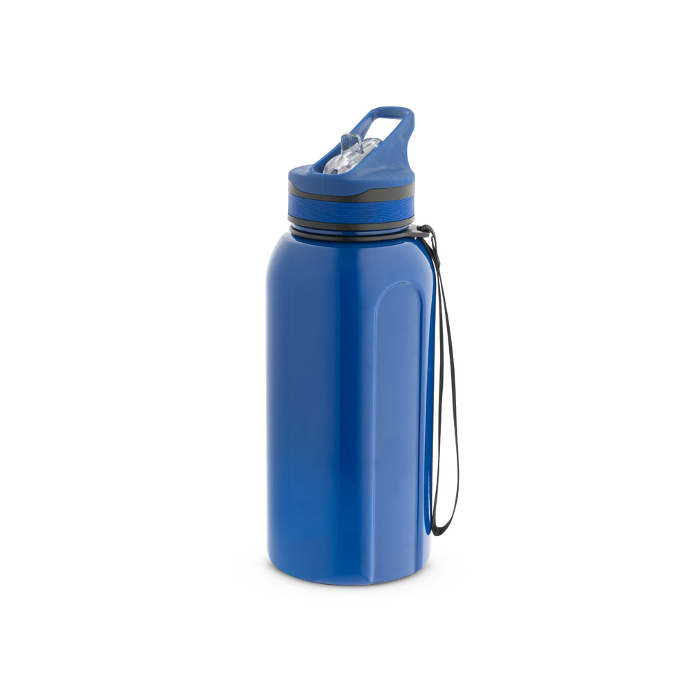 Garrafa esportiva em PETG com canudo interno. Grande capacidade até 1,2L. Ø95 x 252 mm