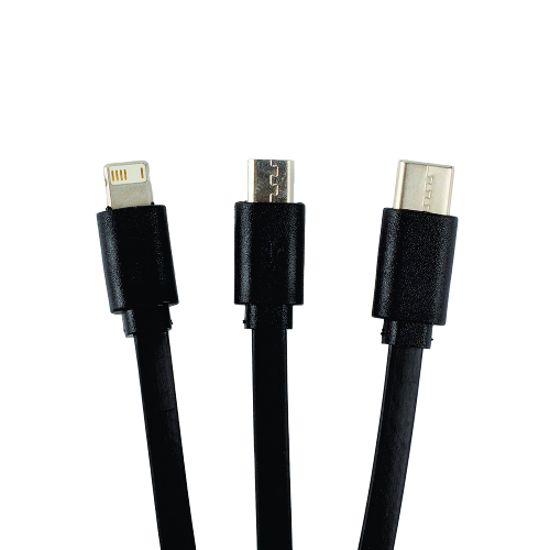 Cabo carregador USB multifuncional de bambu 3 em 1. Dimensão do Produto: (24,5x5cm) Fechado Dimensão do Produto: (90x5cm) Aberto. Ecológico. Sustentável