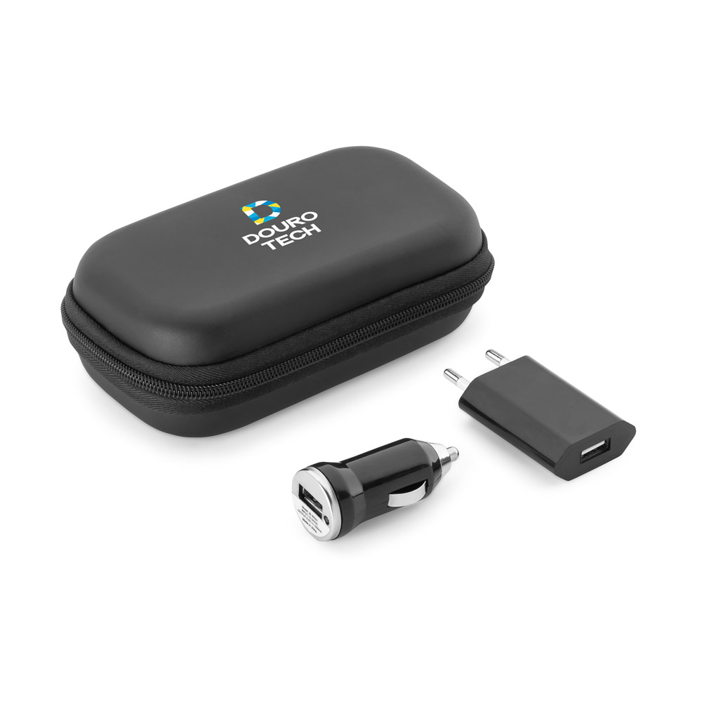 Kit de adaptadores USB em ABS. 112 x 80 x 45 mm