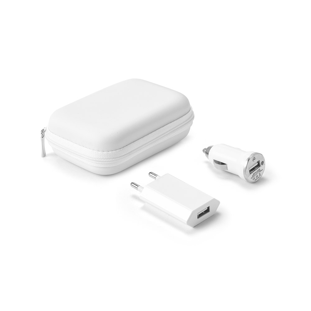 Kit de adaptadores USB em ABS. 112 x 80 x 45 mm