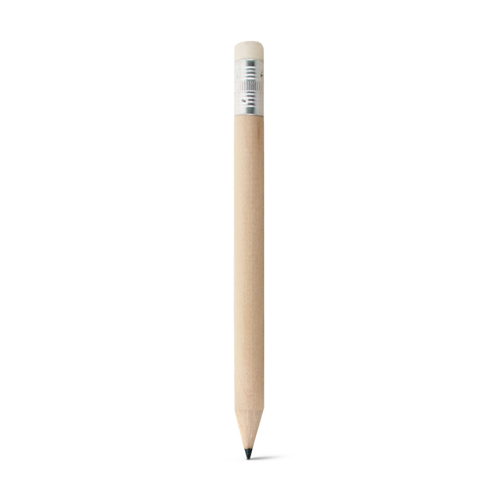 Novidade!!! Mini lápis afiado com borracha. Grau de dureza: HB. ø7 x 100 mm