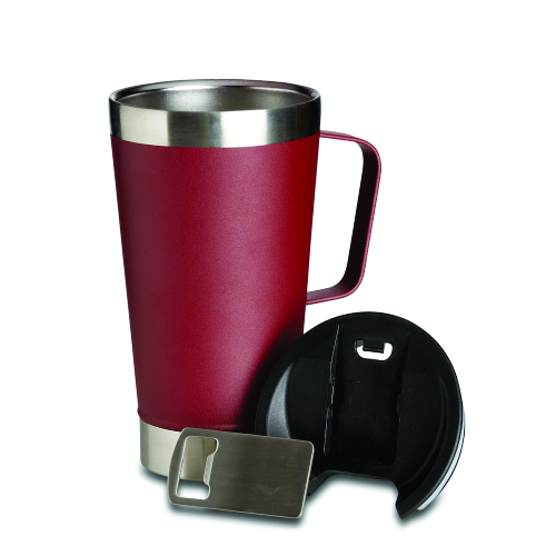 Caneca Térmica Inox com abridor. Capacidade 500 ML.