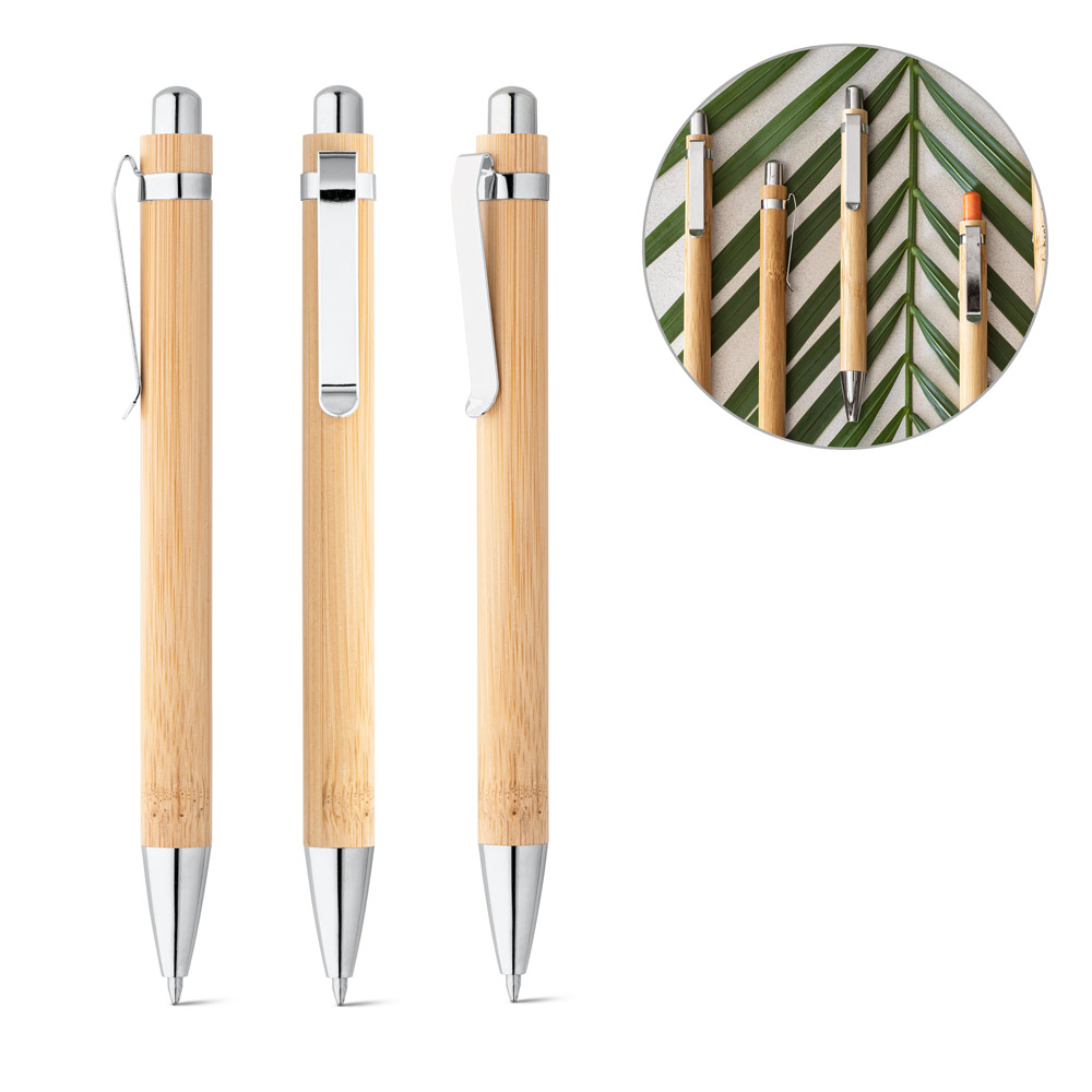 Novidade!!! Caneta em bambu com clipe em metal. Sustentável. Ecológica. ø11 x 138 mm