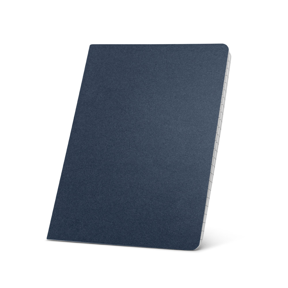 Caderno A5 com 40 folhas pautadas e capa flexível em cartão. 140 x 210 mm