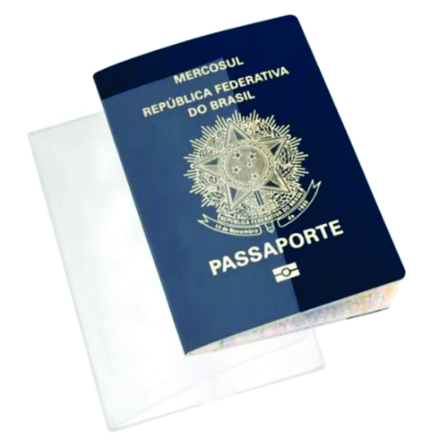 Capa protetora de passaporte em PVC Cristal 0,13. 12,8 cm x 18,6 cm