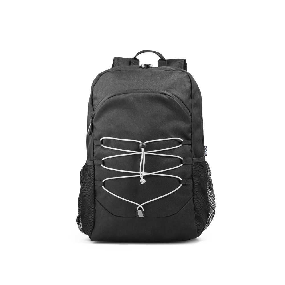 Novidade 2025!!! Mochila para notebook em 300D e 600D, ambos em poliéster reciclado (100% rPET) com elementos refletores. Capacidade até 18 L. 320 x 450 x 140 mm.