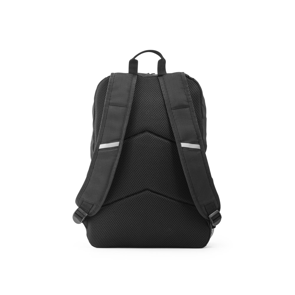 Novidade 2025!!! Mochila para notebook em 300D e 600D, ambos em poliéster reciclado (100% rPET) com elementos refletores. Capacidade até 18 L. 320 x 450 x 140 mm.