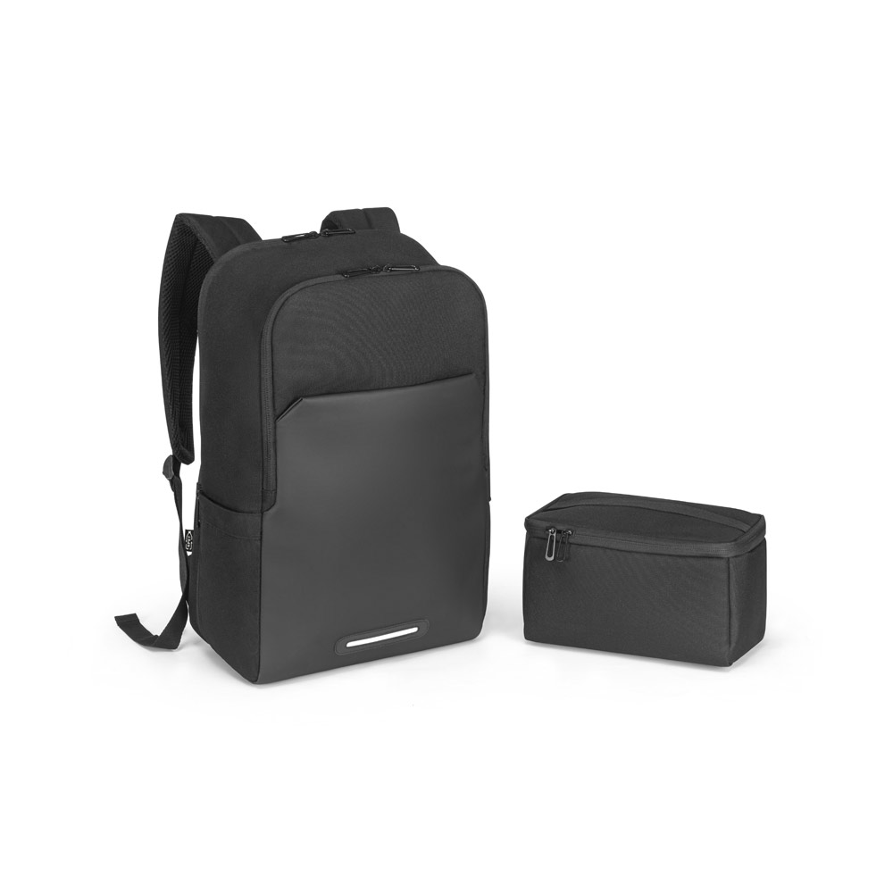 Novidade 2025!!! Mochila 2 em 1 com bolsa térmica em 900D poliéster reciclado (100% rPET) com bolso e fundo em 600D, poliéster reciclado (100% rPET) de alta densidade com revestimento resiste