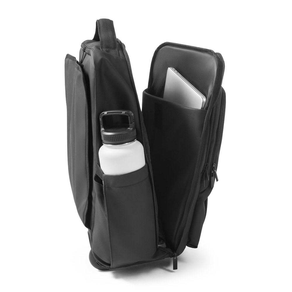 Novidade 2025!!! Mochila trolley em 900D com revestimento resistente à água.  Capacidade até 28 L. 330 x 480 x 185 mm