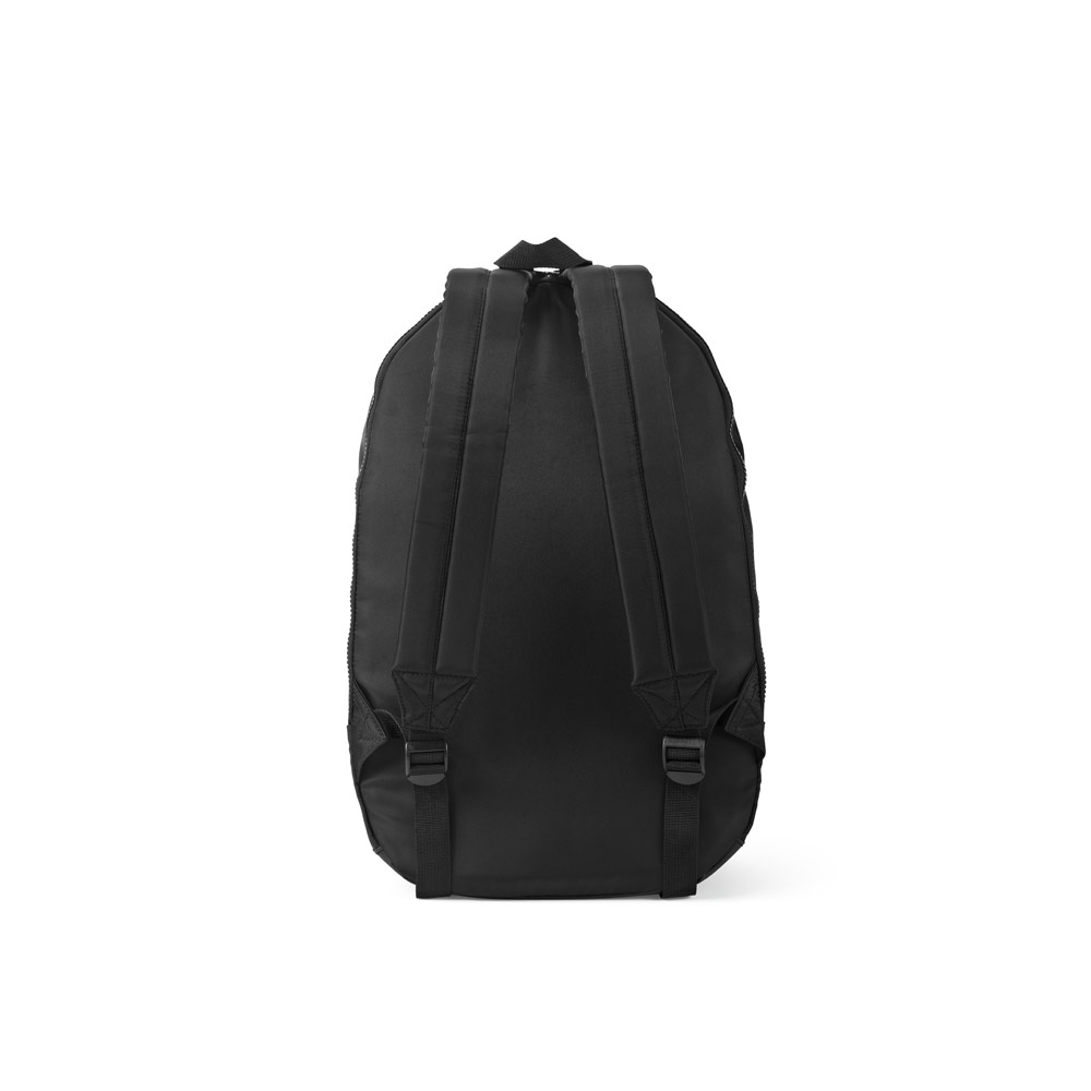 Novidade 2025!!! Mochila em 290T poliéster reciclado (100% rPET), em sarja com forro em 210D poliéster reciclado (100% rPET). Capacidade até 18 L. 300 x 470 x 150 mm.