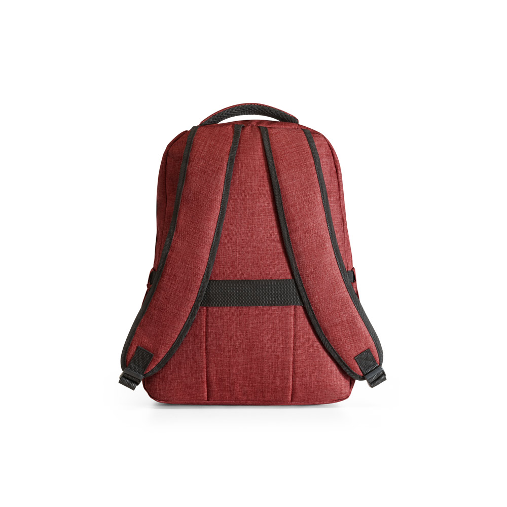 Novidade 2025!!! Mochila para notebook em 600D de alta densidade com compartimento principal para notebook até 15". Capacidade até 17 L. 320 x 420 x 150 mm.