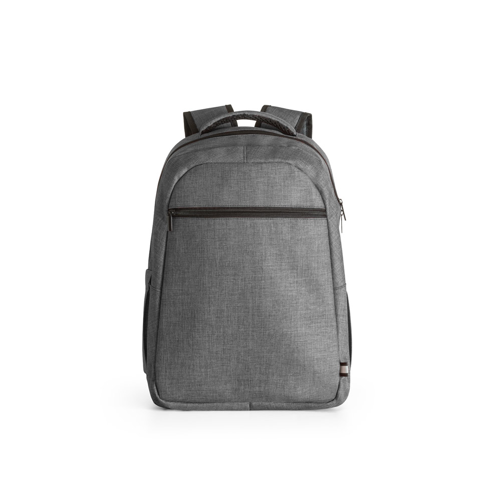 Novidade 2025!!! Mochila para notebook em 600D de alta densidade com compartimento principal para notebook até 15". Capacidade até 17 L. 320 x 420 x 150 mm.