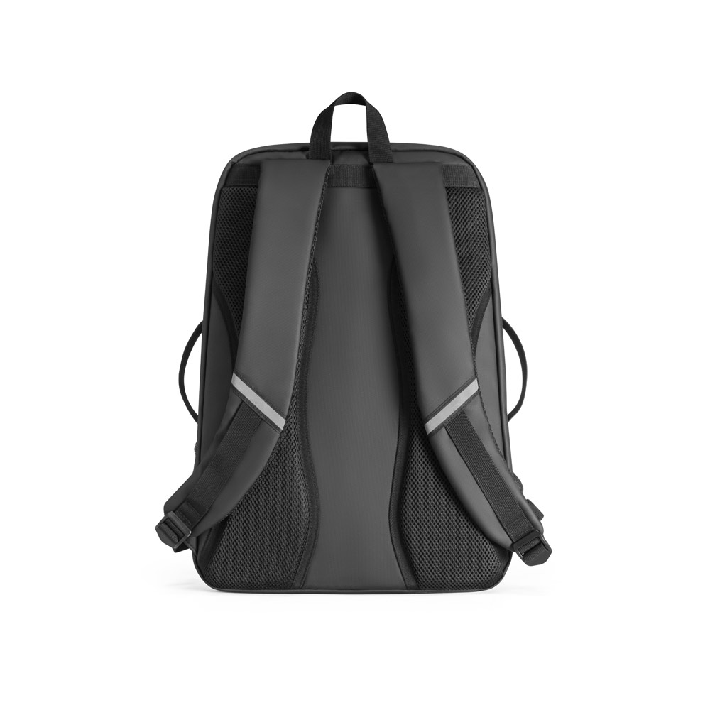 Novidade 2025!!! Mochila para notebook em 900D, poliéster reciclado (100% rPET), de alta densidade, com revestimento resistente à água e forro em 210D poliéster reciclado (100% rPET). Capacid