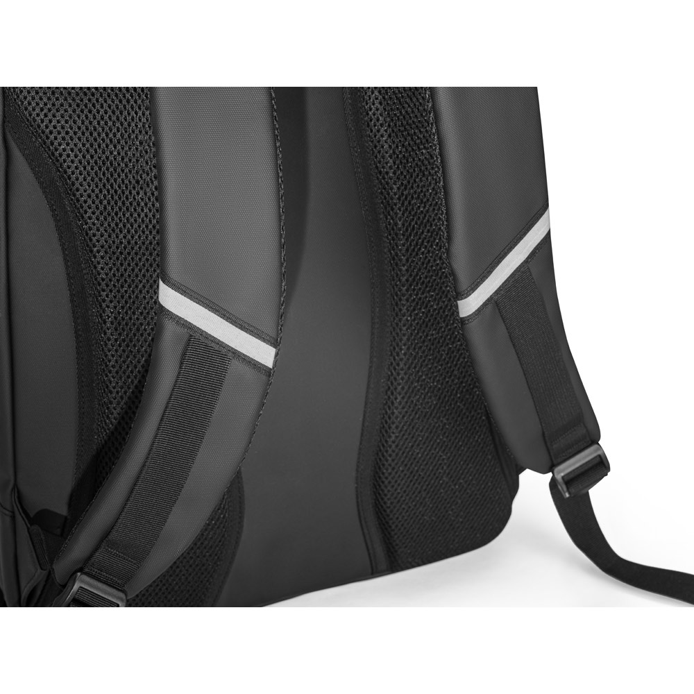 Novidade 2025!!! Mochila para notebook em 900D, poliéster reciclado (100% rPET), de alta densidade, com revestimento resistente à água e forro em 210D poliéster reciclado (100% rPET). Capacid