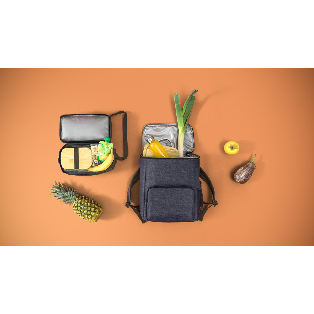 Novidade 2025!!! Mochila com isolamento térmico em Nylon 2Tone com interior forrado em PEVA. Capacidade até 15 L. Certificação EU Food Grade. 290 x 380 x 160 mm