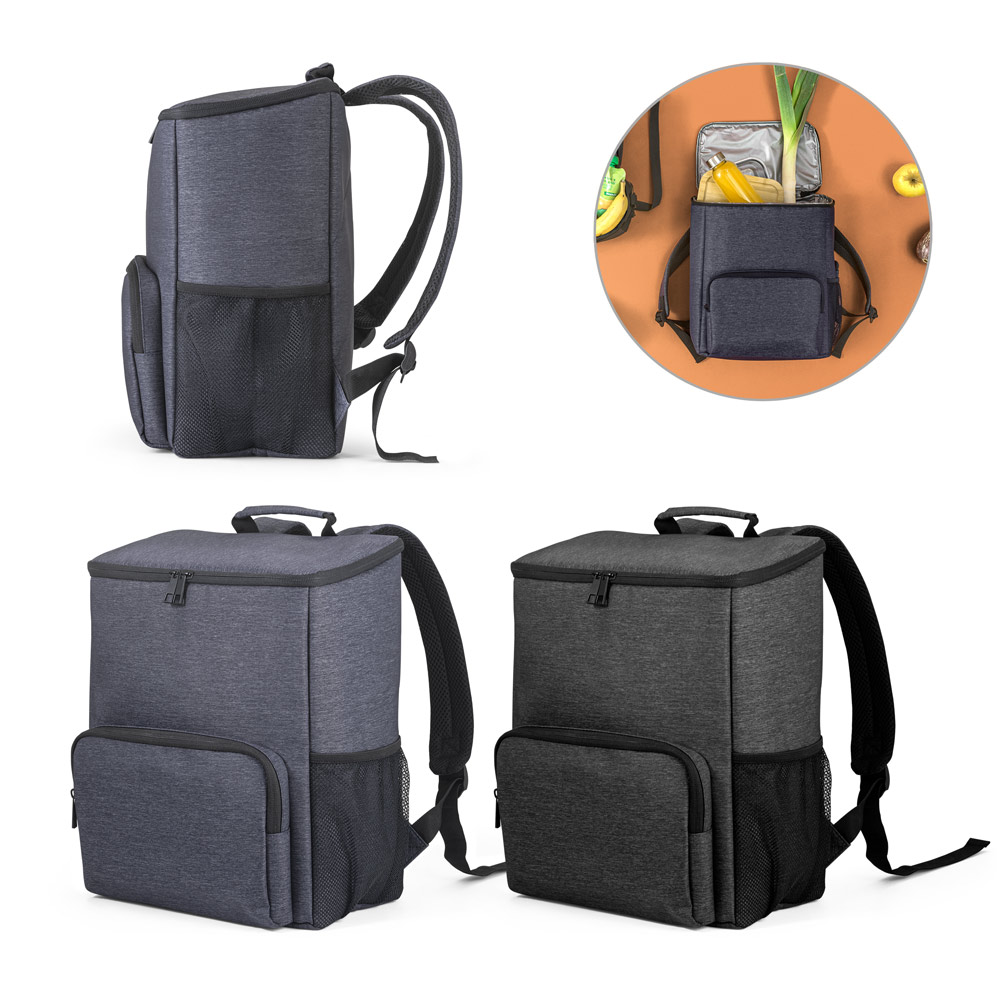 Novidade 2025!!! Mochila com isolamento térmico em Nylon 2Tone com interior forrado em PEVA. Capacidade até 15 L. Certificação EU Food Grade. 290 x 380 x 160 mm