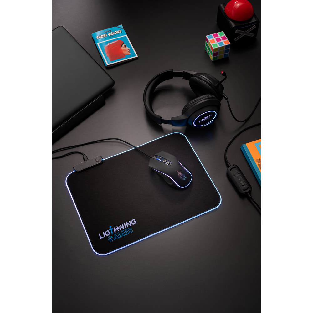 Novidade 2025!!! Mouse pad para jogos em poliéster com base antiderrapante em borracha. 250 x 350 x 4 mm.