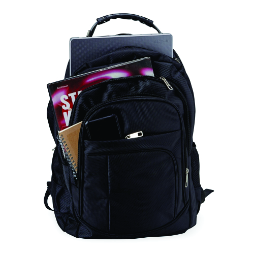 Mochila de nylon 30 litros com quatro compartimentos. 49 x 39 x 19 cm.