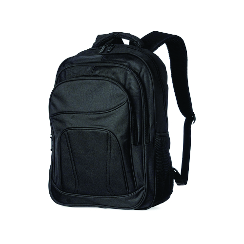 Mochila de nylon 30 litros com três compartimentos, sendo o principal com bolso para notebook 15,6. 44 x 32 x 22 cm.