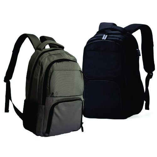 Mochila de poliéster 30 litros com seis compartimentos, sendo o principal com bolso para notebook 15,6 e tablet 12,4. 46 x 30 x 22 cm