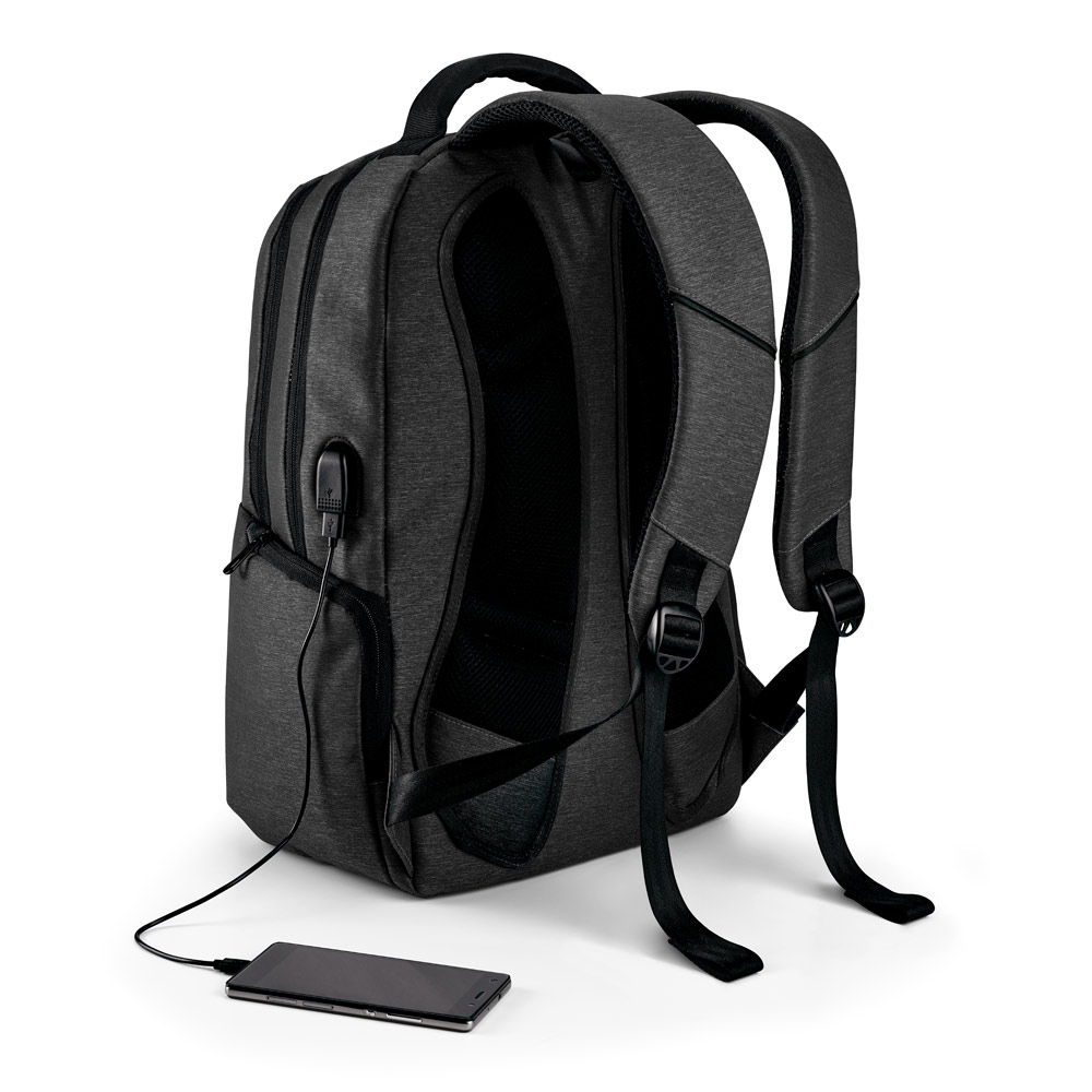 Mochila para notebook em Nylon 2Tone impermeável com dois compartimentos. Capacidade até 26 L. 310 x 470 x 200 mm