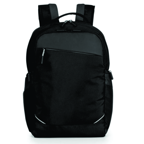 Mochila em nylon 1860D, com bolso com compartimento acolchoado para notebook. Capacidade até 8 kg. 44,5 x 27,5 x 16,5 cm.