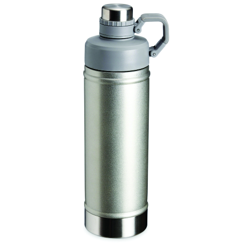 Garrafa térmica de parede dupla em inox, capacidade de 700 ml. 28 x 9,9 x 24,9 cm.