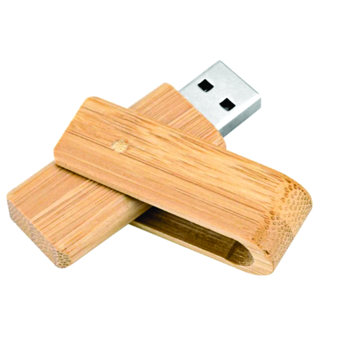 Pen Drive de bambu giratório 16 gb.