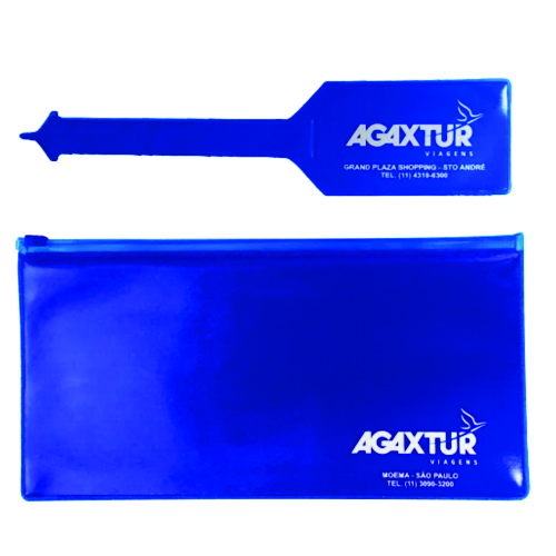 Kit Embarque com Tag de mala de viagem e Porta Voucher