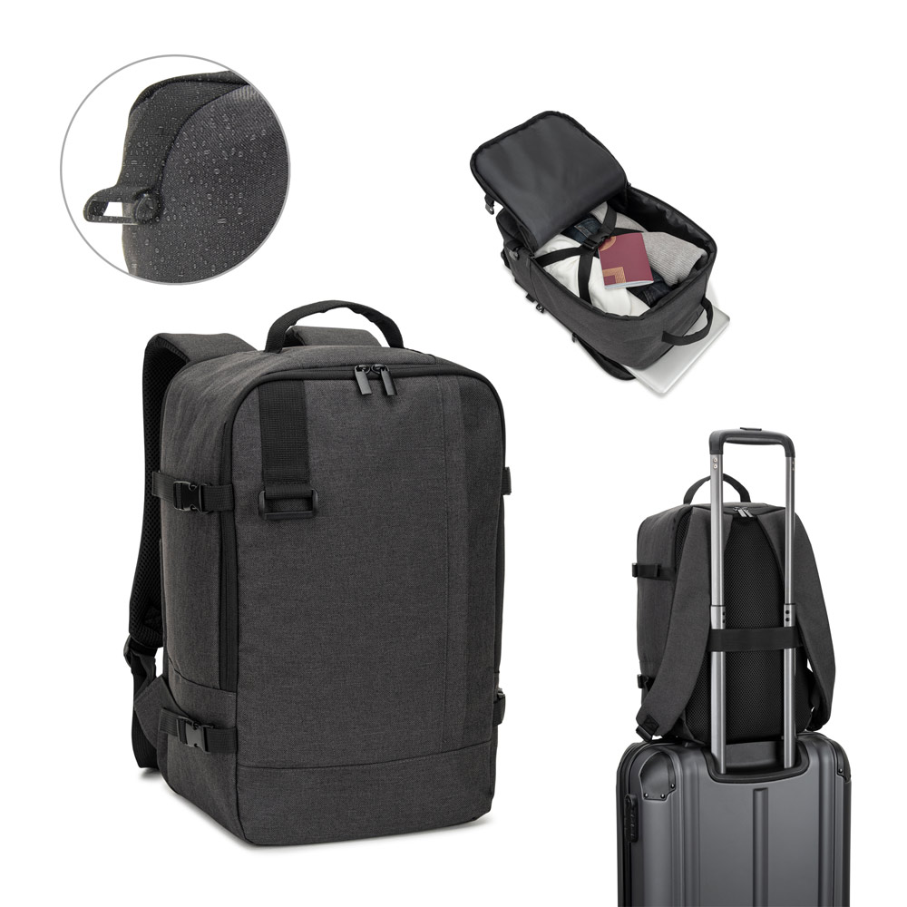Novidade 2026!!! Mochila desenvolvida para cumprir as dimensões exigidas pelas companhias aéreas em poliéster reciclado 600D de alta densidade com acabamento repelente à água 20 L