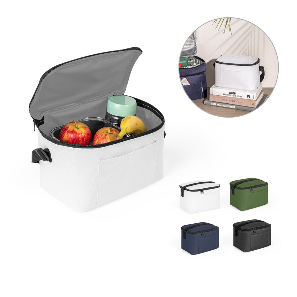 Novidade 2026!!! Cooler. Bolsa térmica em poliéster reciclado 600D com interior forrado em PEVA 7 L