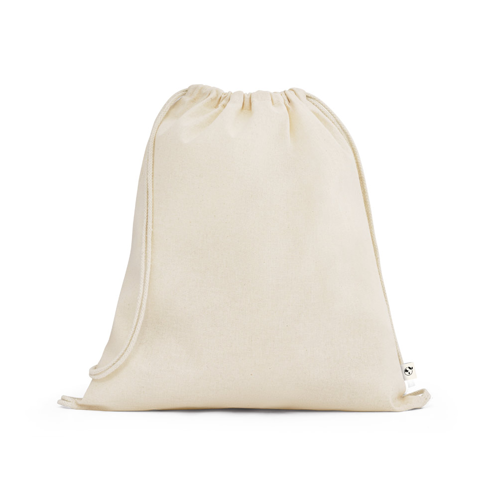 Novidade 2026!!! Sacola tipo mochila 100% algodão orgânico (140 g/m²)