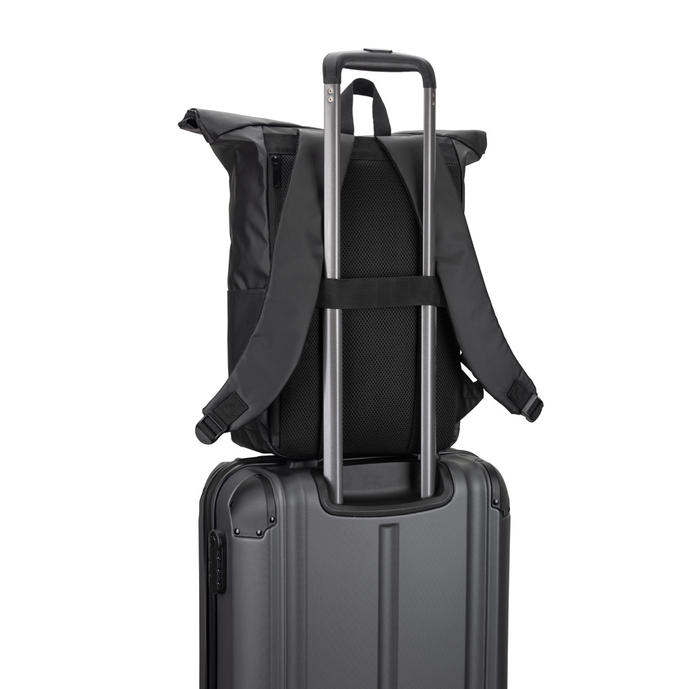 Novidade 2026!!! Mochila "Roll top" com design em sistema de fecho que permite enrolar a parte superior em poliéster reciclado 600D de alta densidade com revestimento resistente á água 20 L