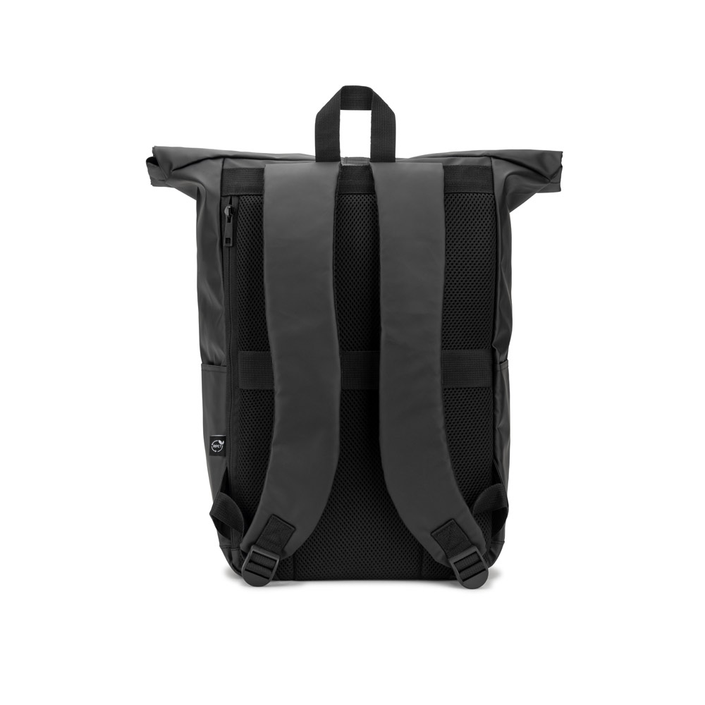 Novidade 2026!!! Mochila "Roll top" com design em sistema de fecho que permite enrolar a parte superior em poliéster reciclado 600D de alta densidade com revestimento resistente á água 20 L