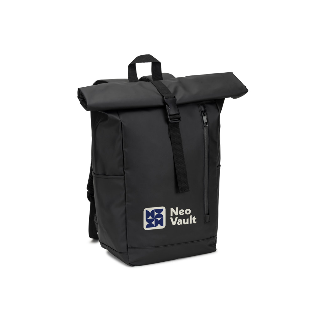 Novidade 2026!!! Mochila "Roll top" com design em sistema de fecho que permite enrolar a parte superior em poliéster reciclado 600D de alta densidade com revestimento resistente á água 20 L