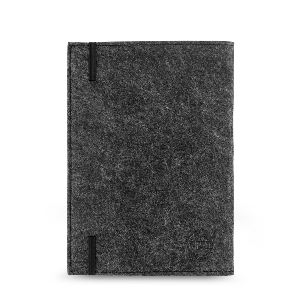 Novidade 2026!!! Caderno A5 com capa em feltro 100% reciclado, com 160 páginas pautadas recicladas