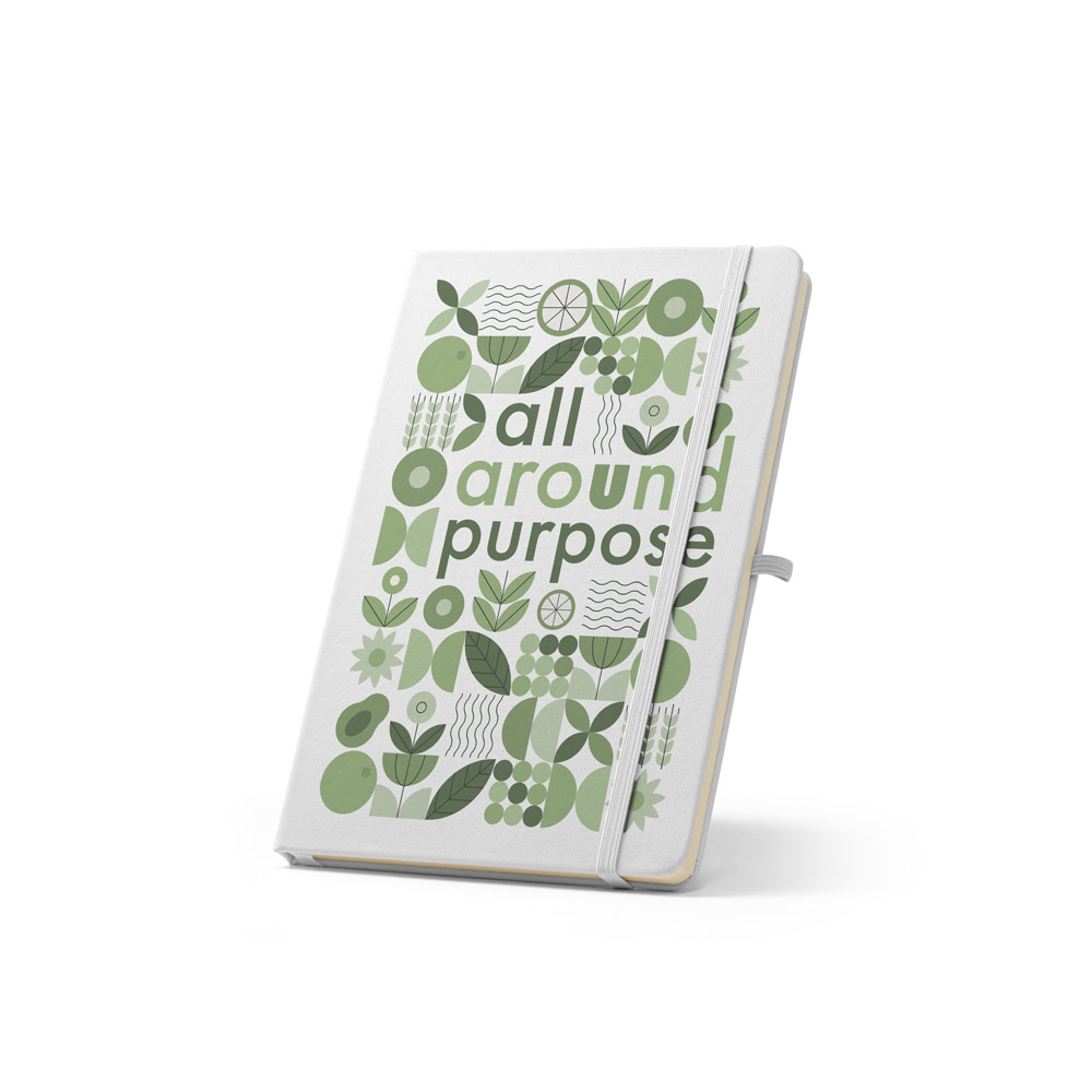 Novidade 2026!!! Caderno A5 de capa dura em PET 100% reciclado 300D ideal para personalização em sublimação